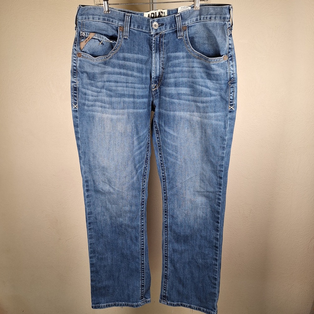 Ariat M5 Bootcut Mens Jeans Embroidered Pockets Workwear Farm Ranch Western 38
